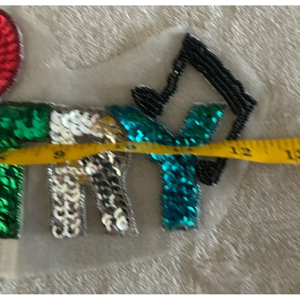 I Love Country‎ Music Patch Applique Sequin Embellished Sew On 12x4